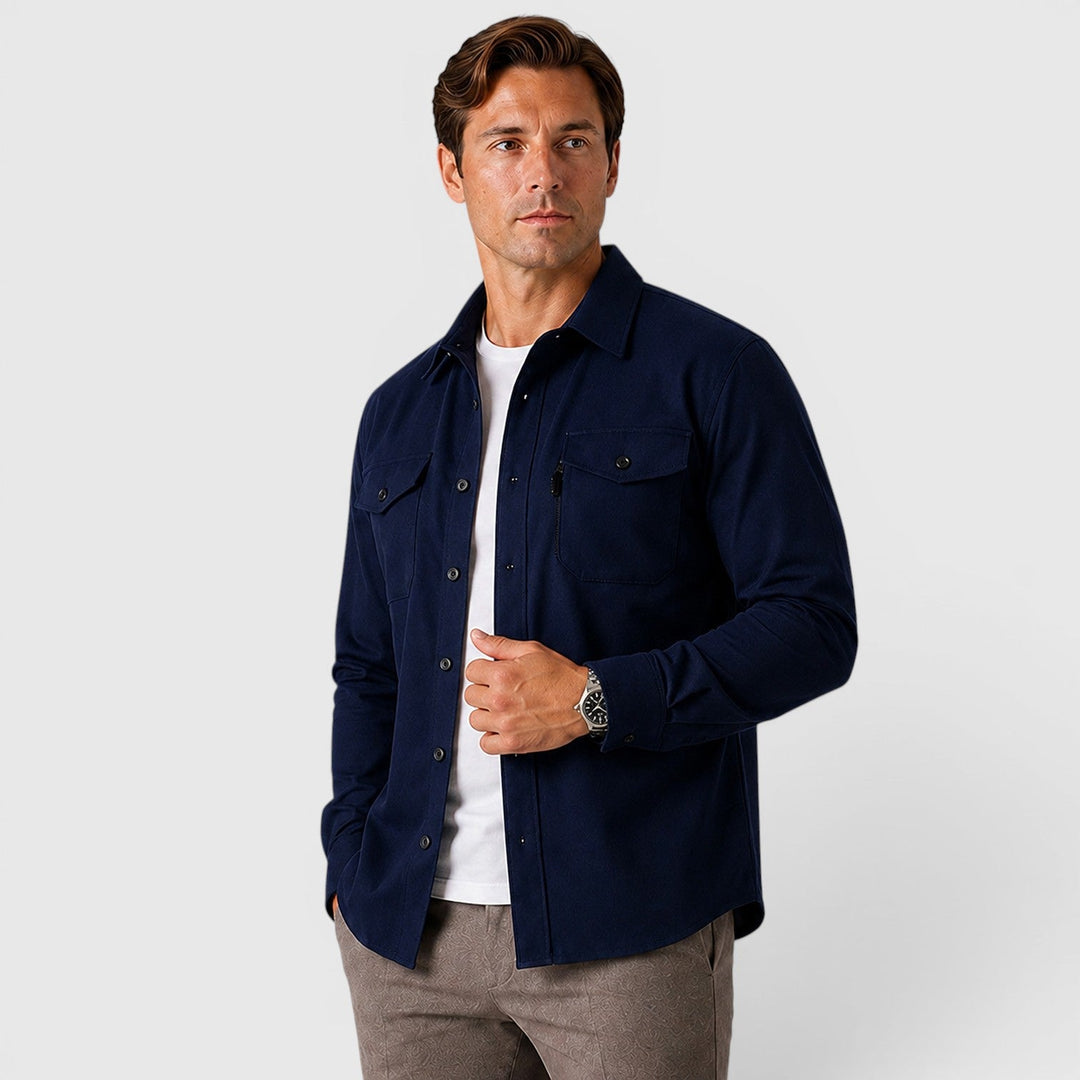 Adam | Szara Koszula Męska Overshirt