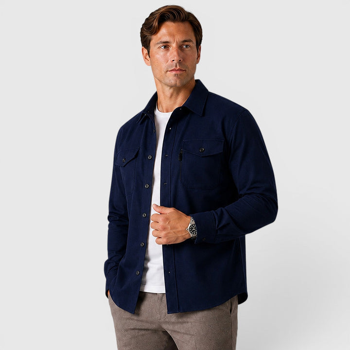 Adam | Szara Koszula Męska Overshirt