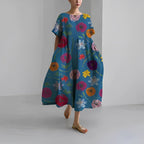 Sukienka oversize damska z printem
