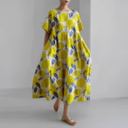 Sukienka oversize damska z printem