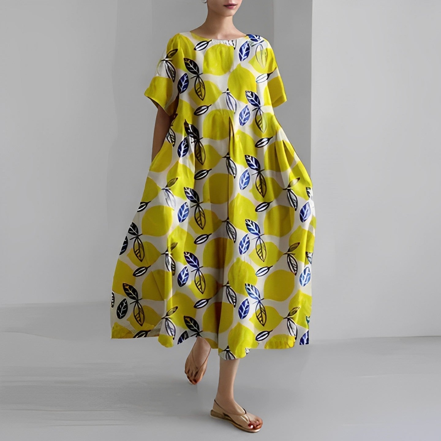 Sukienka oversize damska z printem