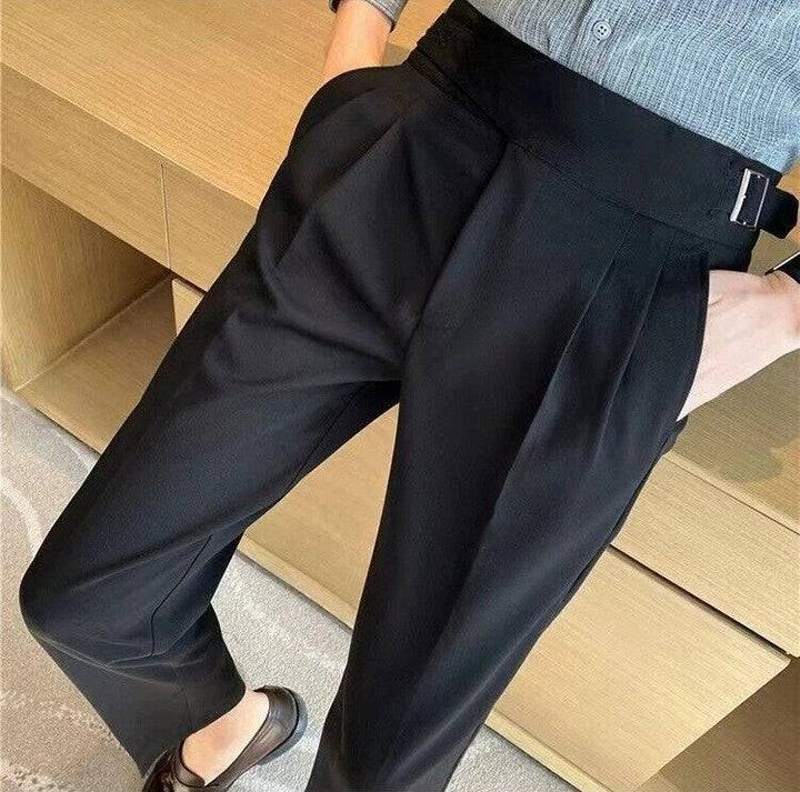 Henryk | Męskie spodnie wide leg plisowane