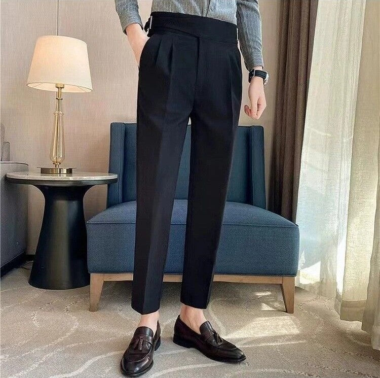 Henryk | Męskie spodnie wide leg plisowane