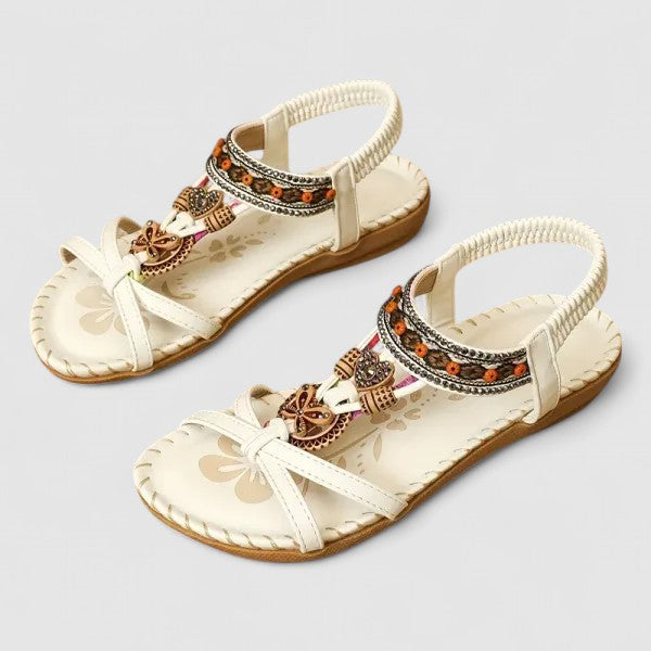 Sandały damskie płaskie boho