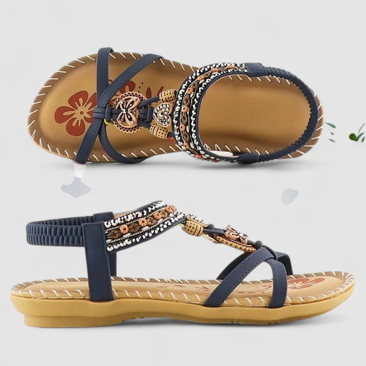 Sandały damskie płaskie boho