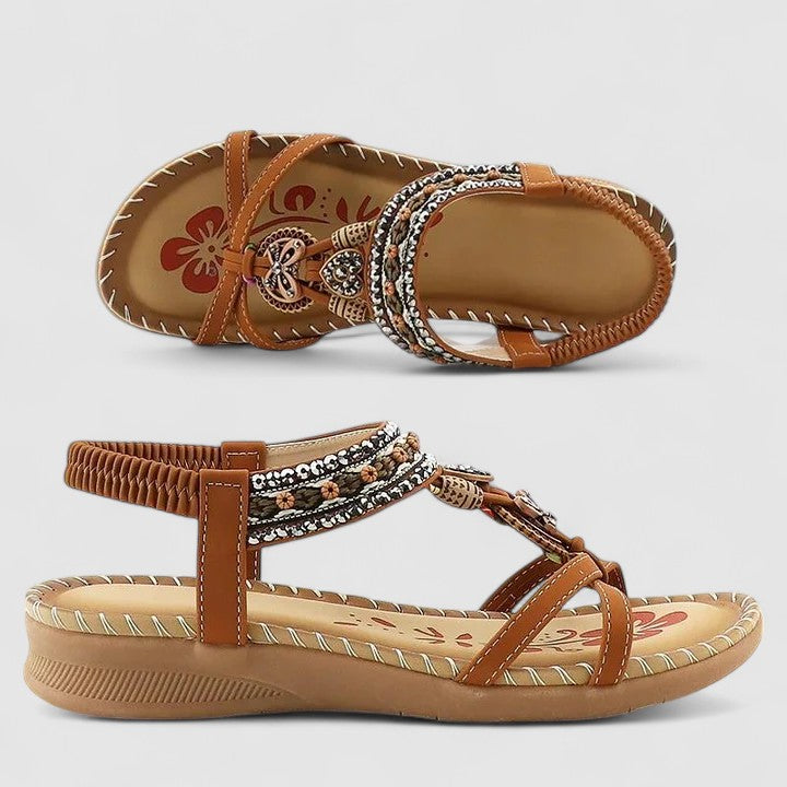 Sandały damskie płaskie boho