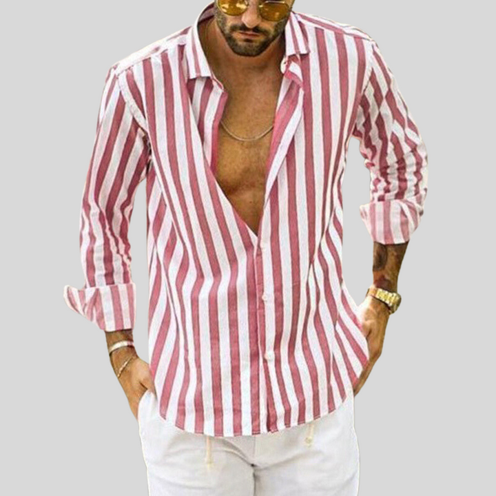 Patryk | Męska koszula w paski long sleeve