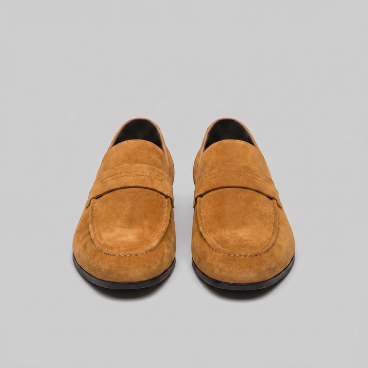 Dominik | Zamszowe Loafersy Męskie Penny