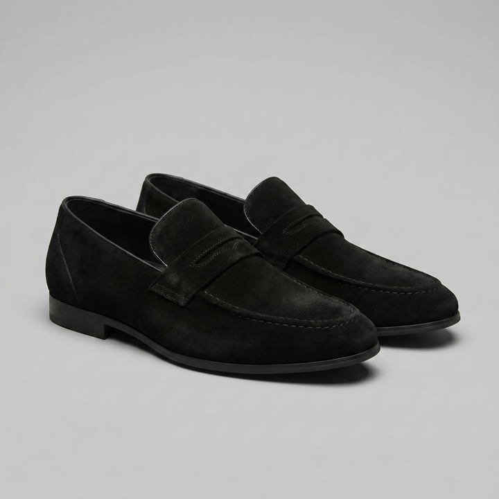 Dominik | Zamszowe Loafersy Męskie Penny