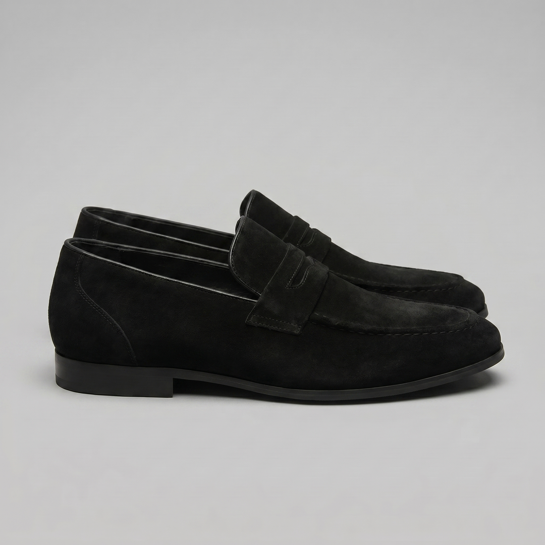 Dominik | Zamszowe Loafersy Męskie Penny