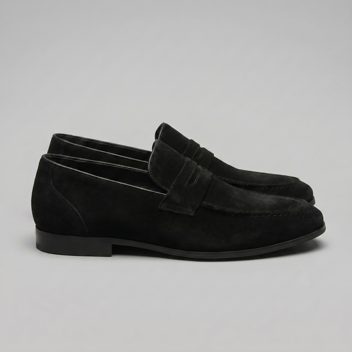 Dominik | Zamszowe Loafersy Męskie Penny