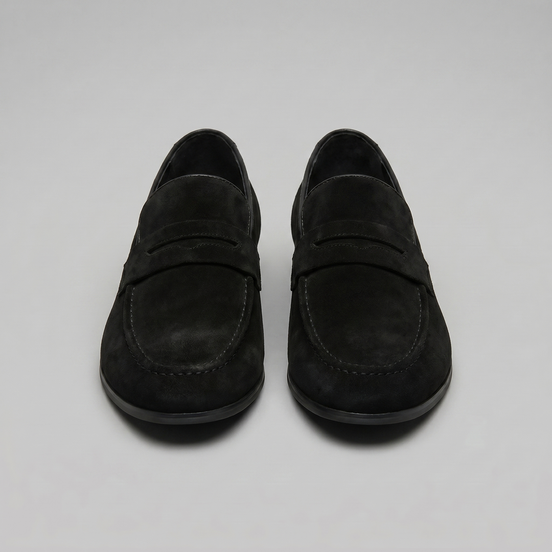 Dominik | Zamszowe Loafersy Męskie Penny