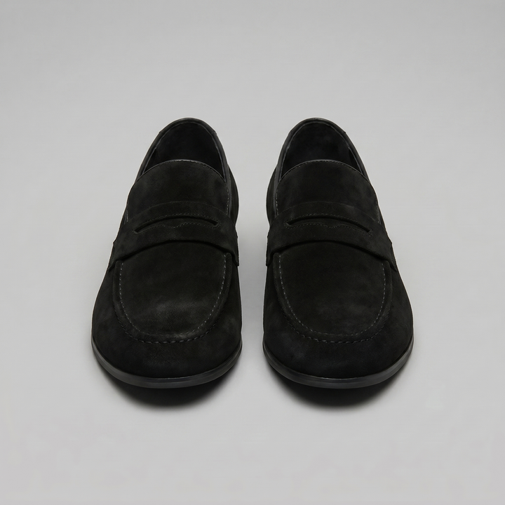 Dominik | Zamszowe Loafersy Męskie Penny