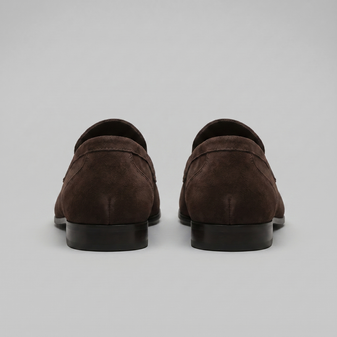 Dominik | Zamszowe Loafersy Męskie Penny