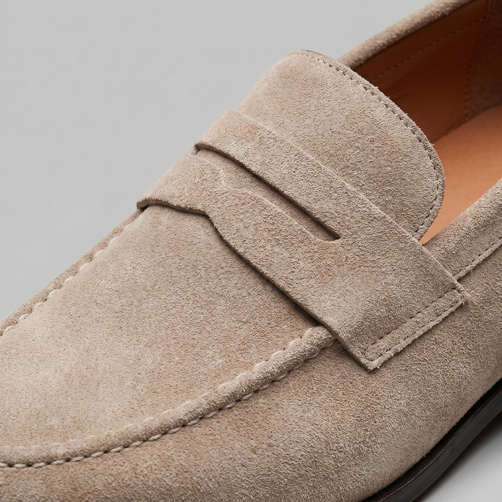 Dominik | Zamszowe Loafersy Męskie Penny