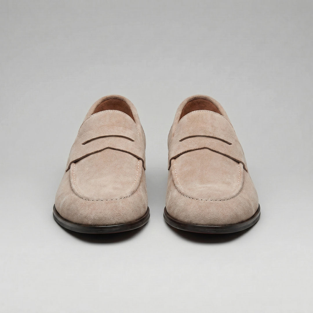 Dominik | Zamszowe Loafersy Męskie Penny