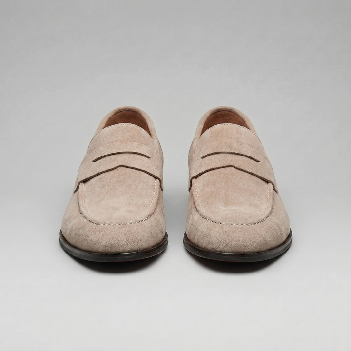 Dominik | Zamszowe Loafersy Męskie Penny