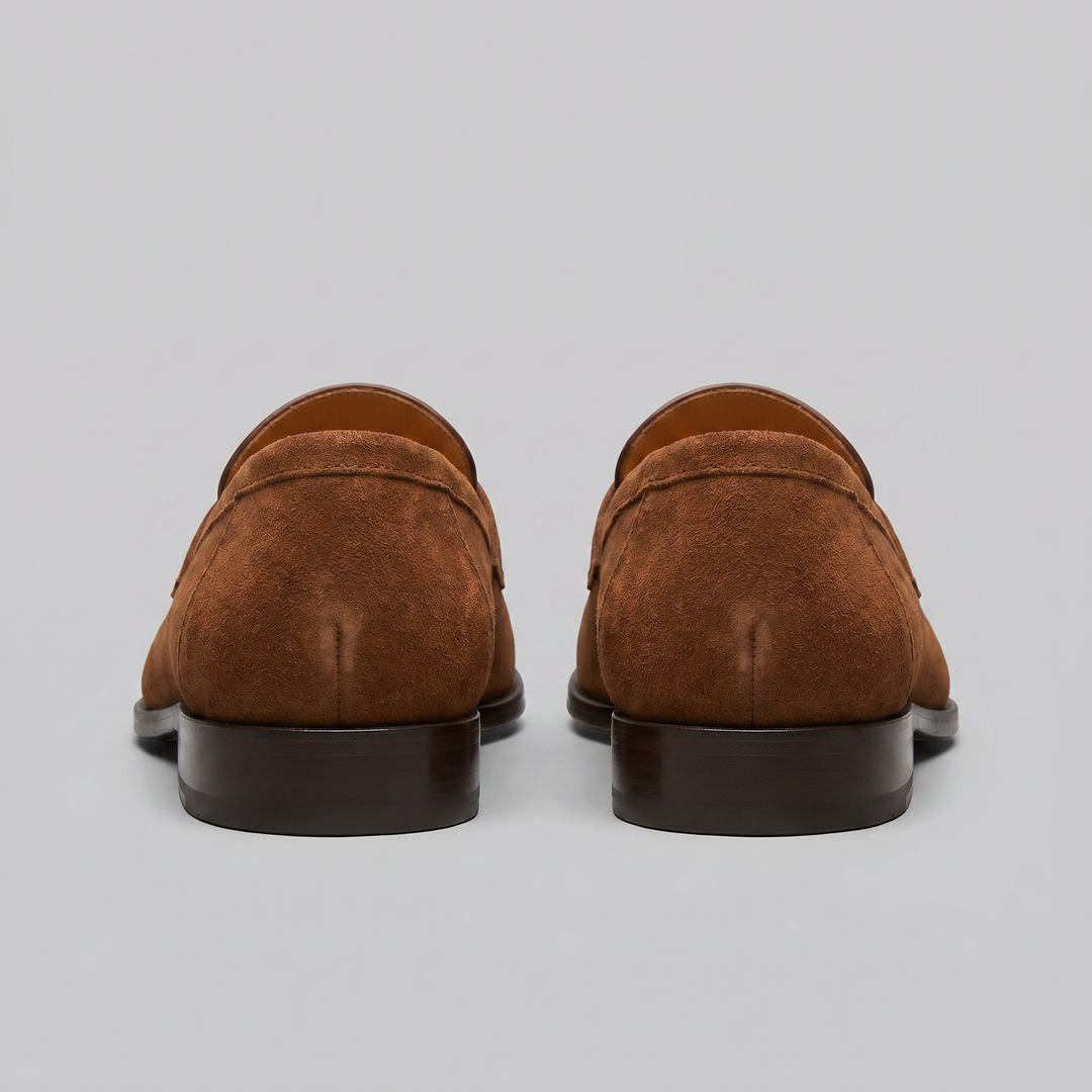 Dominik | Zamszowe Loafersy Męskie Penny
