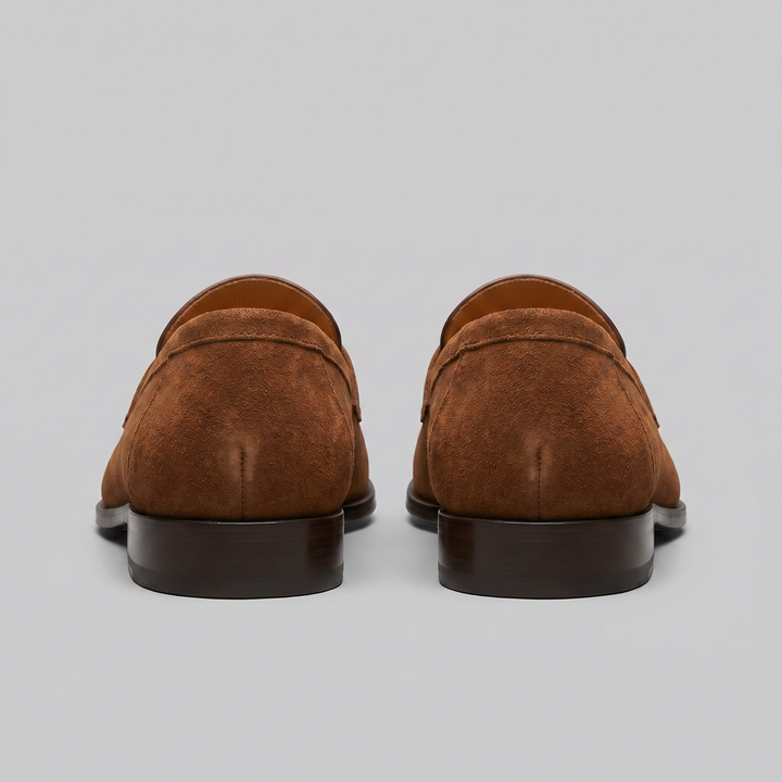 Dominik | Zamszowe Loafersy Męskie Penny