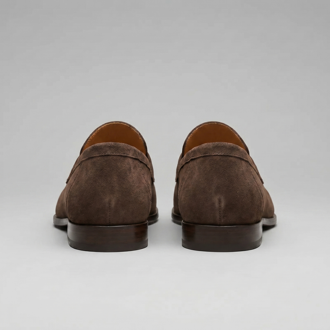 Dominik | Zamszowe Loafersy Męskie Penny