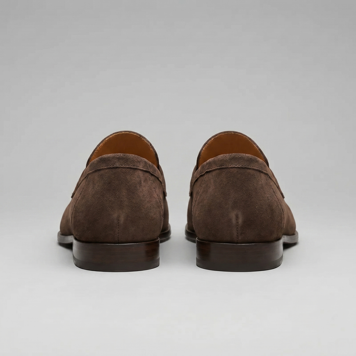 Dominik | Zamszowe Loafersy Męskie Penny