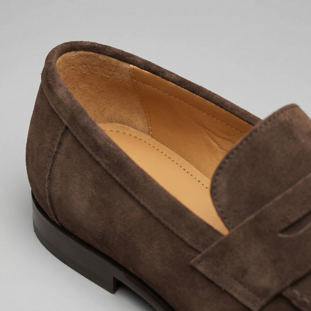 Dominik | Zamszowe Loafersy Męskie Penny