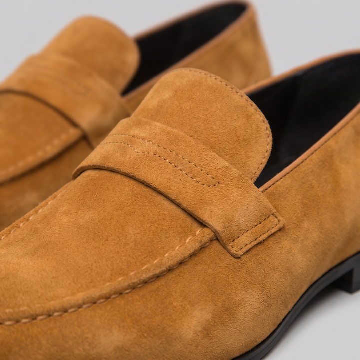 Dominik | Zamszowe Loafersy Męskie Penny