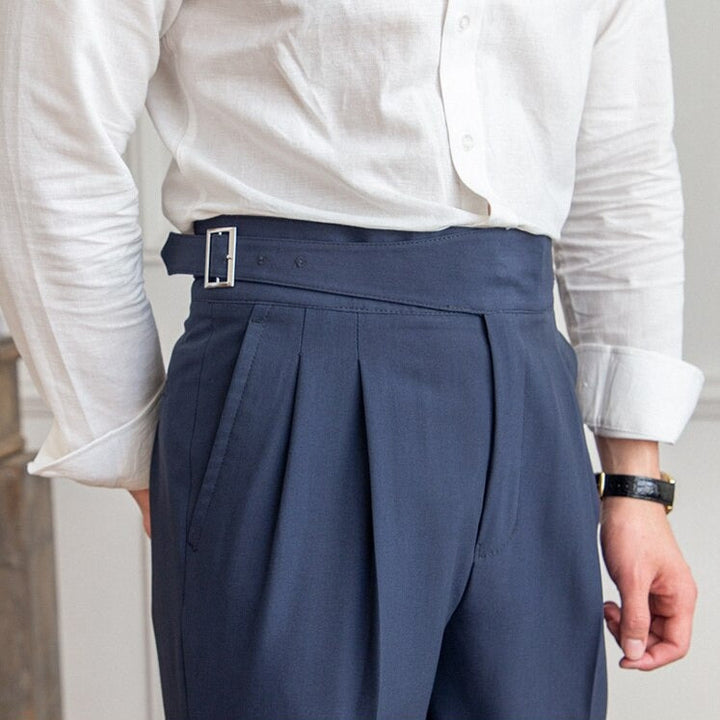 Henryk | Męskie spodnie wide leg plisowane