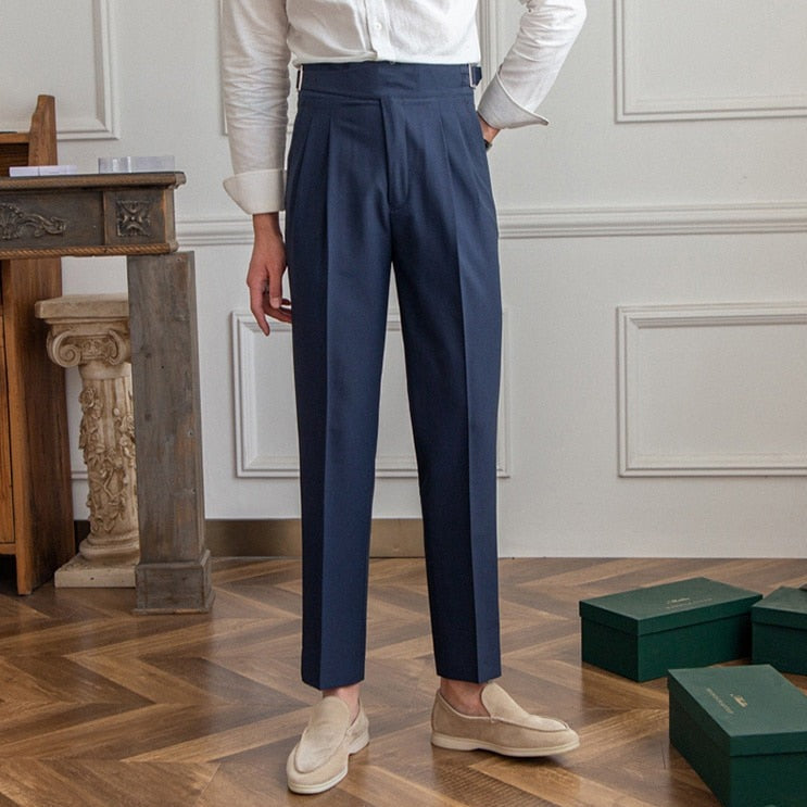Henryk | Męskie spodnie wide leg plisowane
