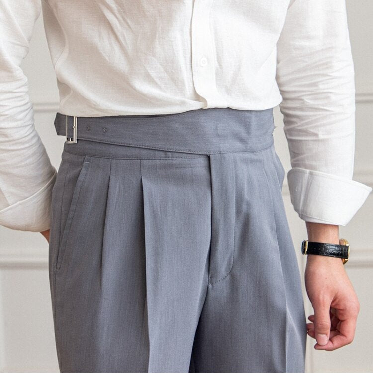 Henryk | Męskie spodnie wide leg plisowane