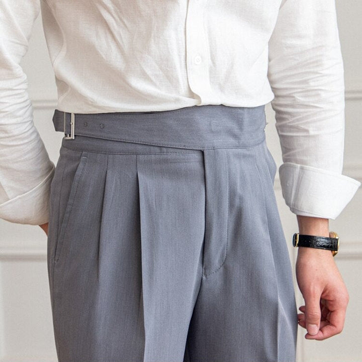 Henryk | Męskie spodnie wide leg plisowane