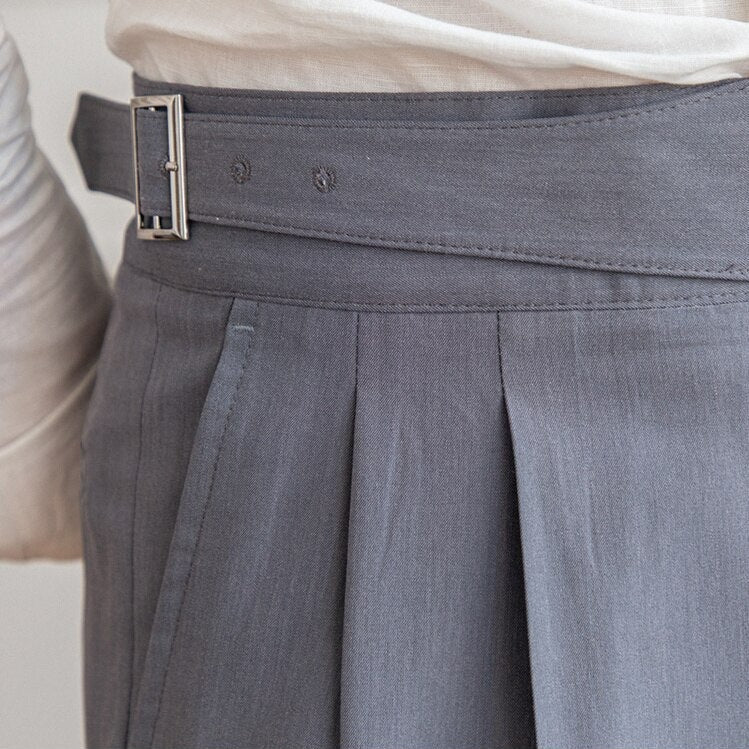Henryk | Męskie spodnie wide leg plisowane