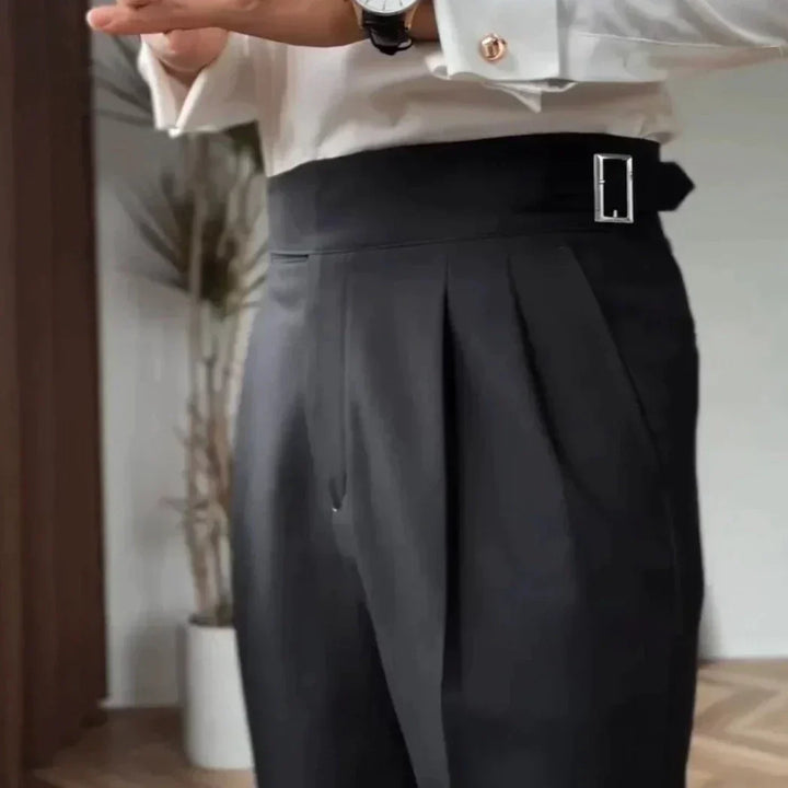 Henryk | Męskie spodnie wide leg plisowane