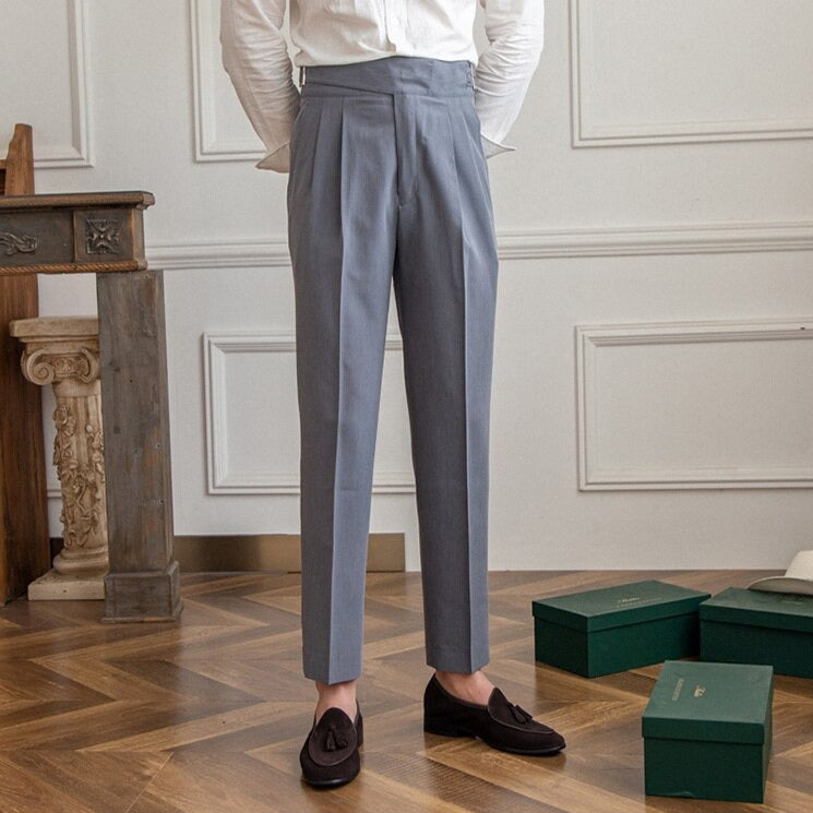 Henryk | Męskie spodnie wide leg plisowane