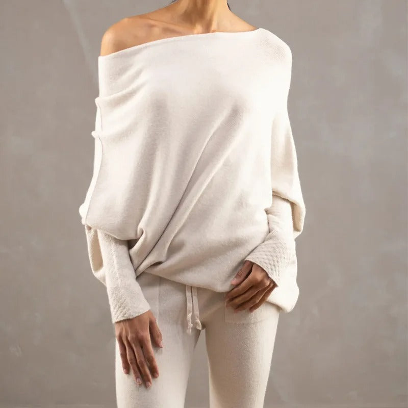 Tamara | Damski asymetryczny sweter cashmere