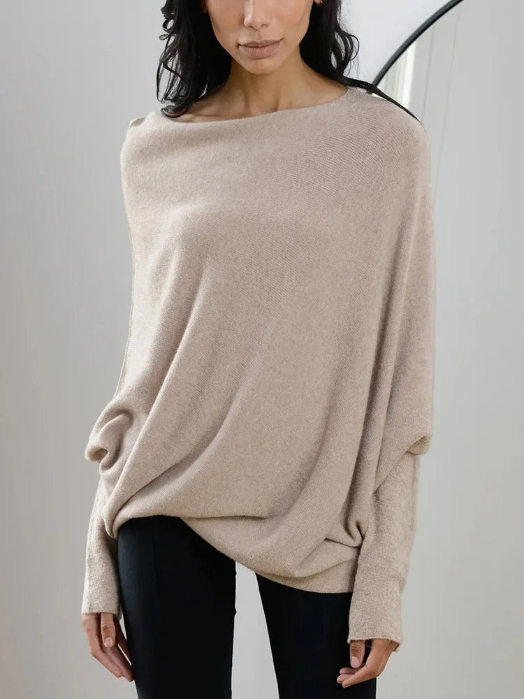 Tamara | Damski asymetryczny sweter cashmere